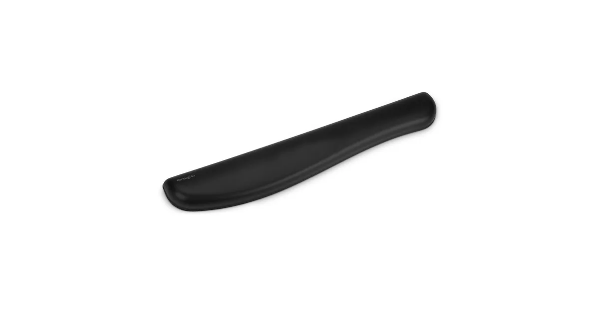 Black foam keyboard wrist rest with curved ergonomic profile