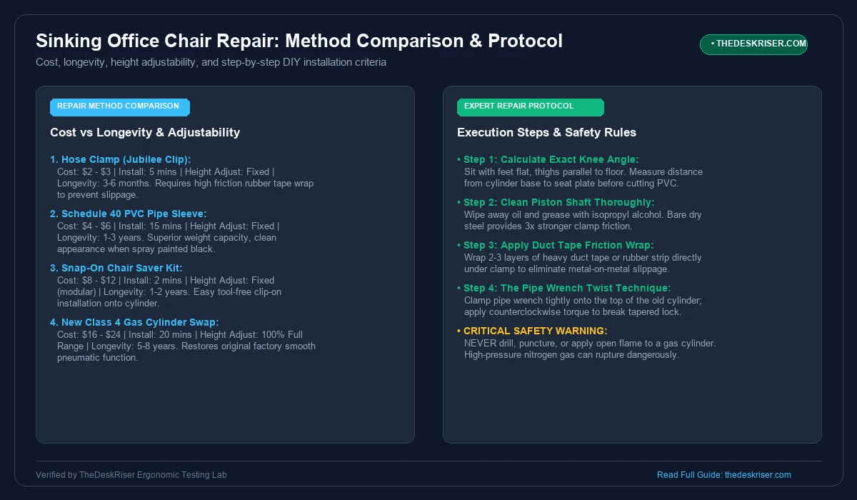 Sinking Office Chair Repair Protocol and Decision Matrix