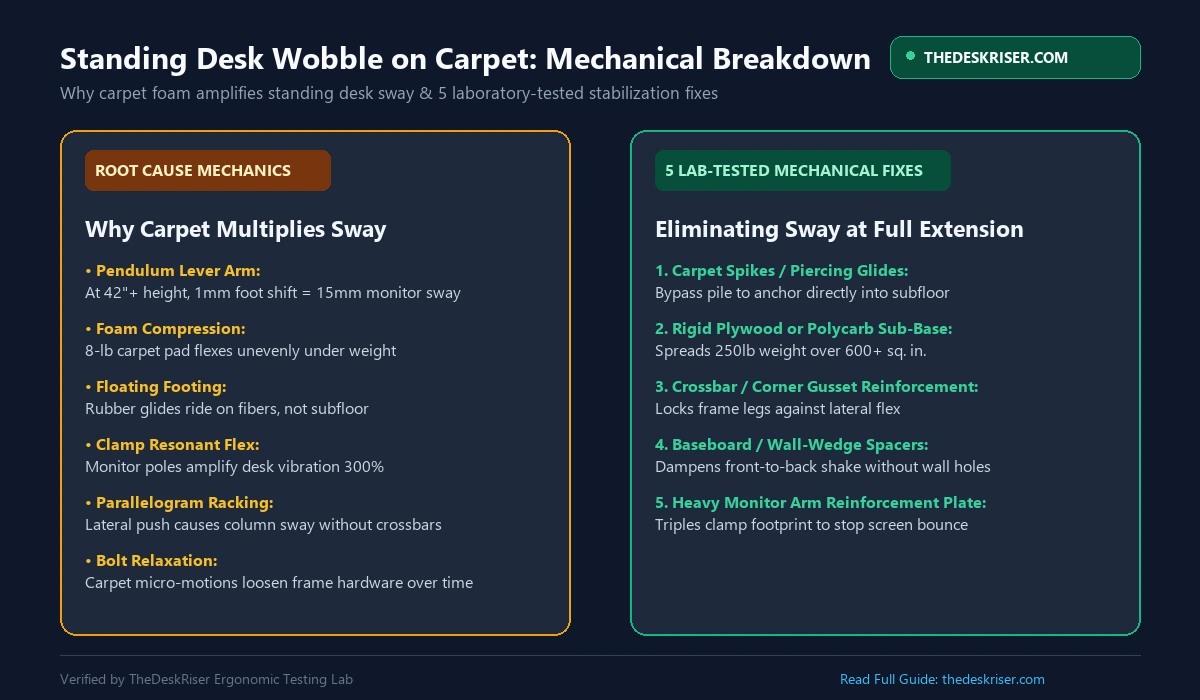 Mechanical Breakdown of Standing Desk Wobble on Carpet and 5 Stabilization Fixes