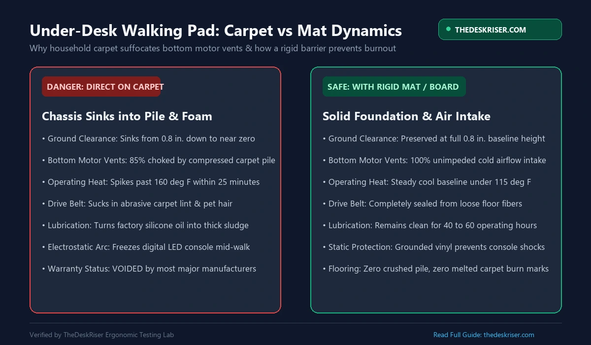 Under Desk Walking Pad Carpet vs Protective Mat Dynamics