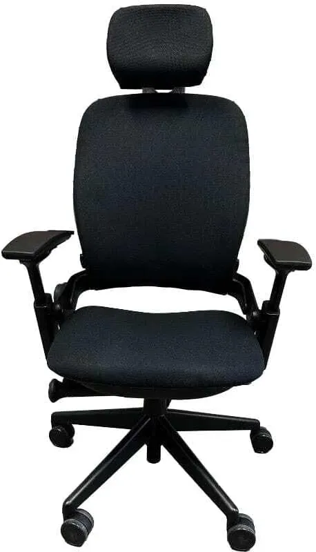 Steelcase Leap V2 ergonomic chair with adjustable seat edge and LiveBack lumbar technology