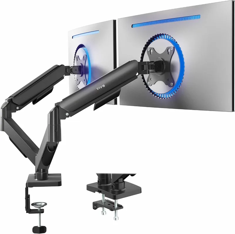 VIVO dual monitor arm stand with two fully adjustable arms